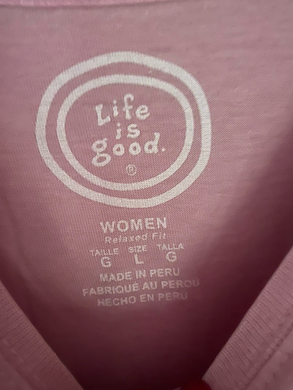 Life is Good Ladies Pink Long-Sleeve Graphic T - Picture 2 of 4